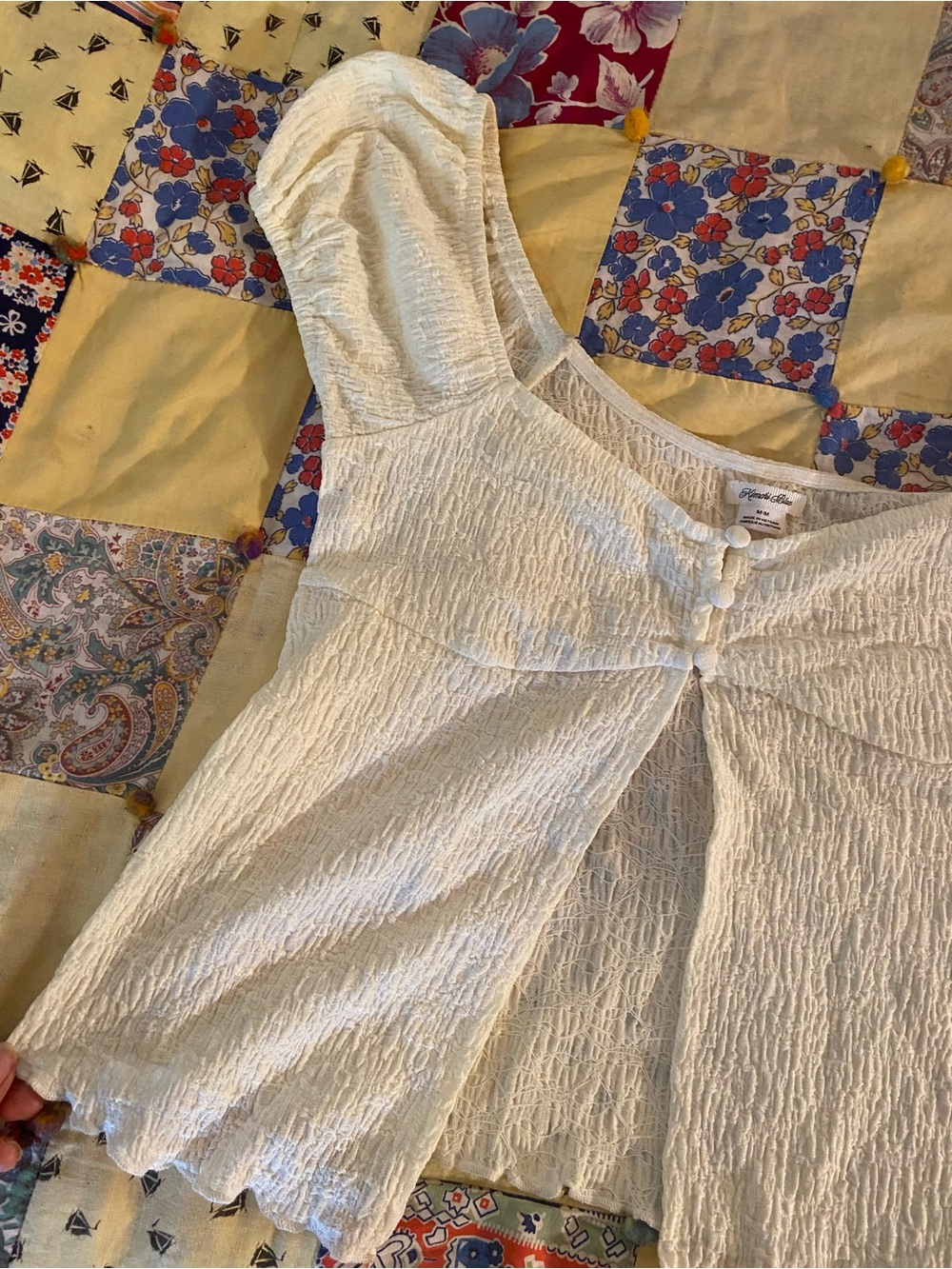 Kimchi Maeve Cream Textured Button-Front